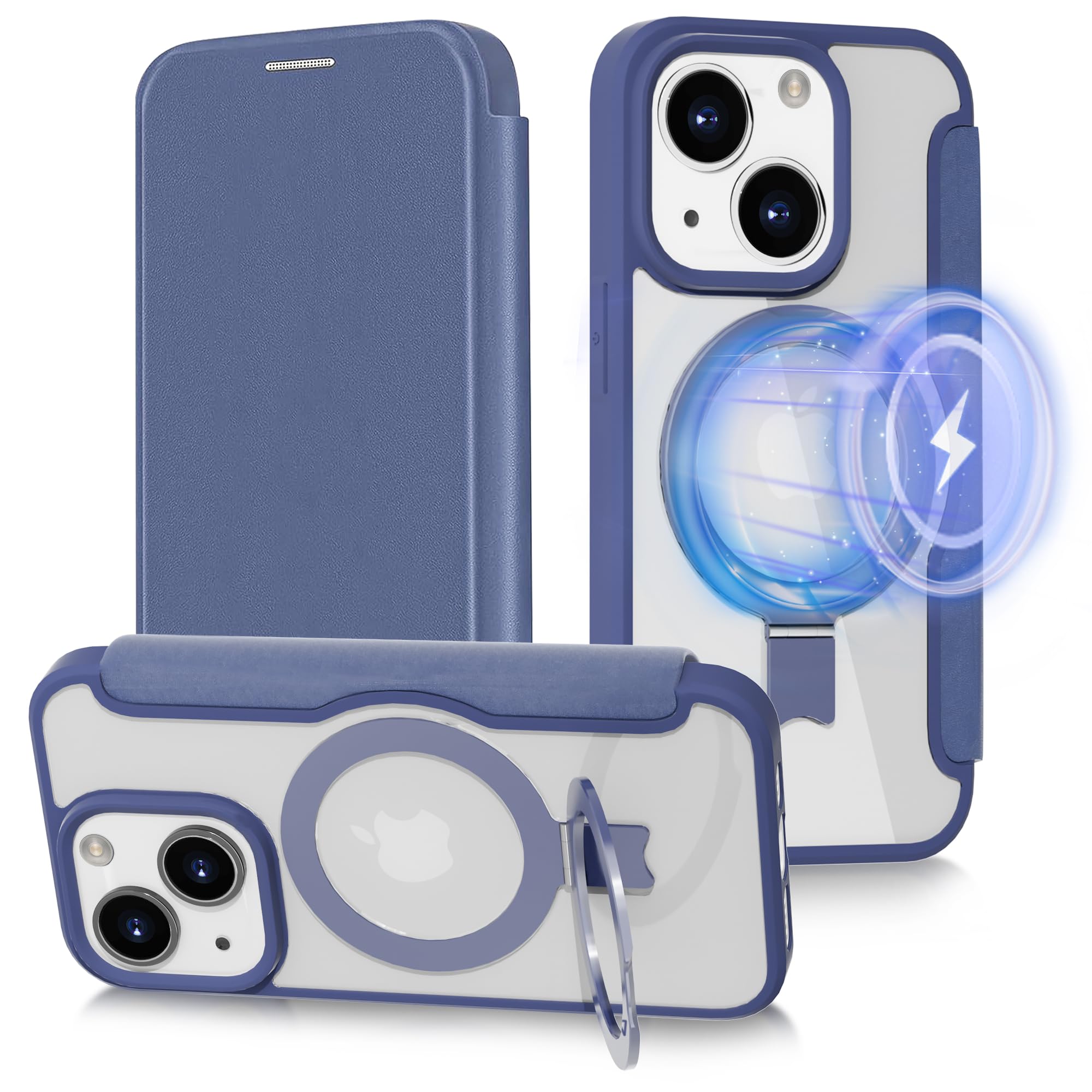 【スタンド機能&手帳型・2024新型】ハット iPhone15 用 ケース いphone15 ケース 手帳型 [MagSafe対応・隠しスタンド] 全面保護 耐衝撃 手帳型 レザーケース カード収納1枚 小銭入れ ワイヤレス充電 ｜WES STORE