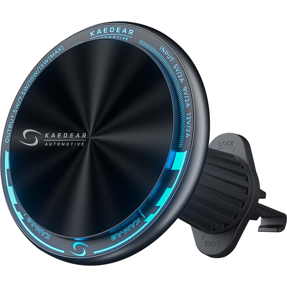 Kaedear(カエディア) 車 スマホホルダー ワイヤレス充電 マグネット QI ハイブリッド スマホスタンド 車載 携帯ホルダー QI2 充電 エアコンフック マグホールド KAM-A2|WES STORE