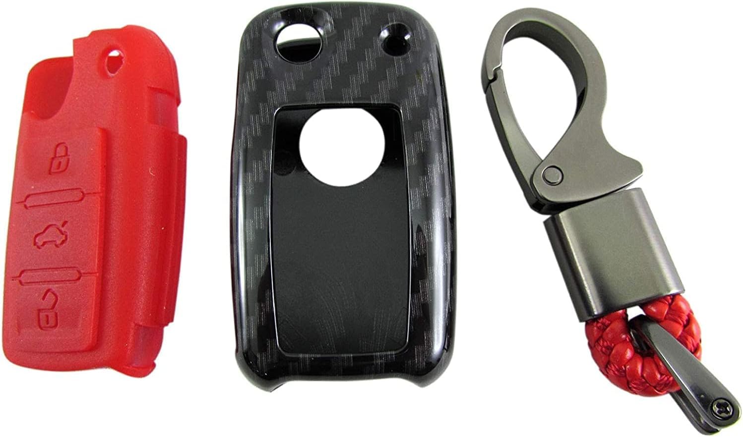 BRIGHTZ シロッコ 13C カーボン調スマートキーケース 赤 【 KEY－CASE－012 】