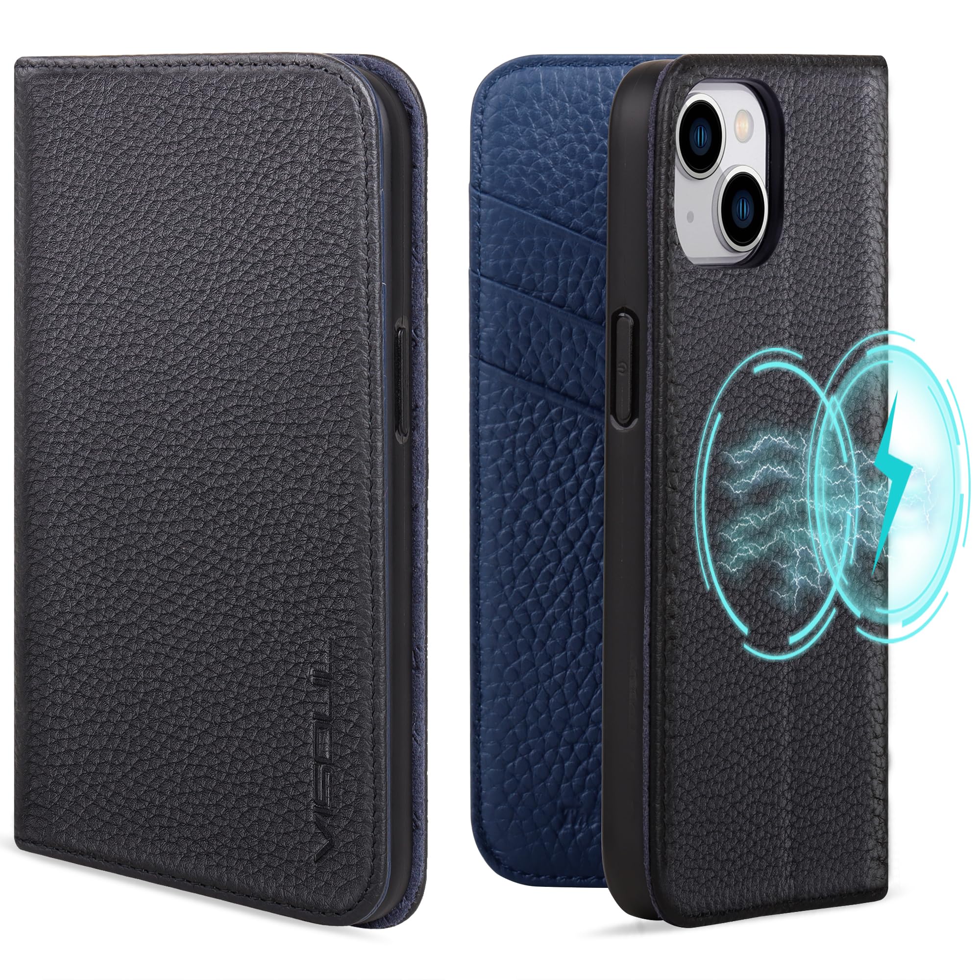 VISOUL iphone15 入れもの 万覚え帳型 本革 MagSafe相応う スマホケース なめし革入れもの 万覚え帳型入れもの アイフォン15 入れもの 歌留多納める 持ちはこぶ入れもの 全面保護すること 磁石 延性のあるなTPU原料品 磁石式 照明ランプ