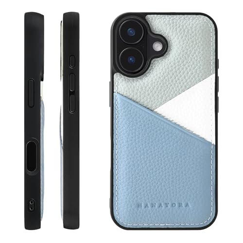 HANATORA 16Plus 専用ケース 本革 耐衝撃 スマホケース スマホ カードポケット パステルカラー シュリンクカーフレザー ギフト マグネットなし ブルーグレー PSP-16Plus-BlueGray