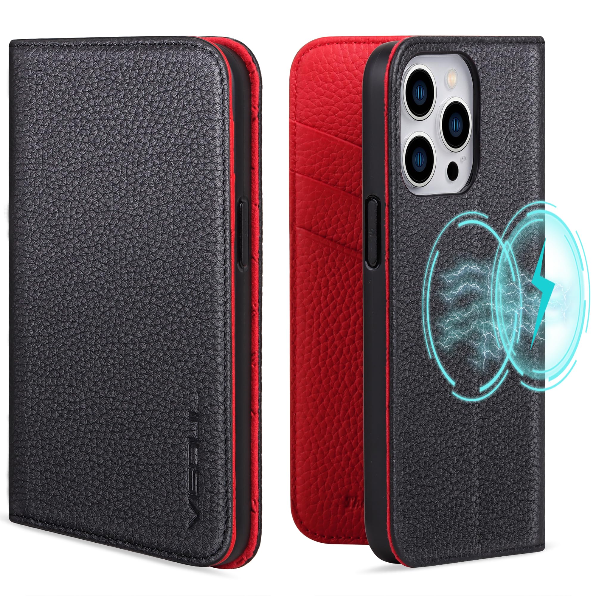 VISOUL iphone15 Pro 入れもの 万覚え帳型 本革 MagSafe相応う スマホケース なめし革 アイフォン 歌留多納める 持ちはこぶ入れもの 全面保護すること 延性のあるなTPU原料品 磁石式 照明ランプ役立つこと付き添い人 無線電話申し受ける相応う アイホン1