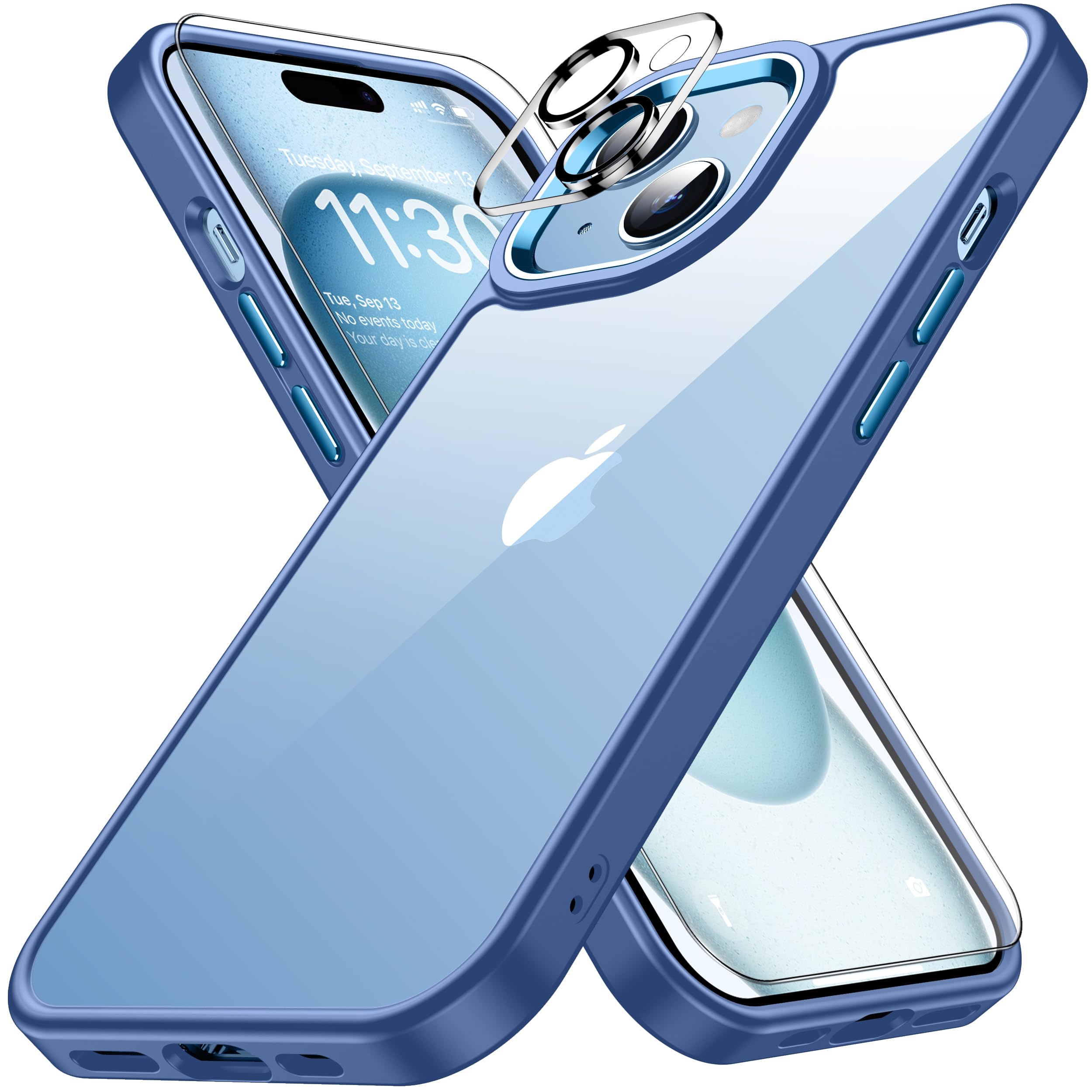 【極美品】iPhone 15 128GB 本体 ブルー レンズカバー・ケース多数 極美品】iPhone 15 128GB 本体 ブルー レンズカバー・ケース多数