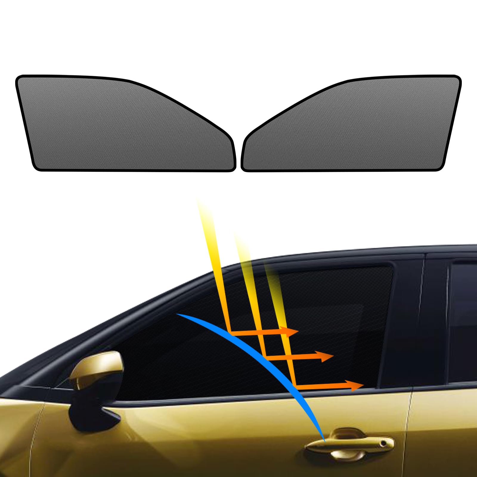 BLUESEATEC トヨタ ヤリス クロス 10系 メッシュカーテン 遮光 マグネット式 サンシェード サイド用 yaris cross R2.8-現行 運転席 助手席 日除け 2枚
