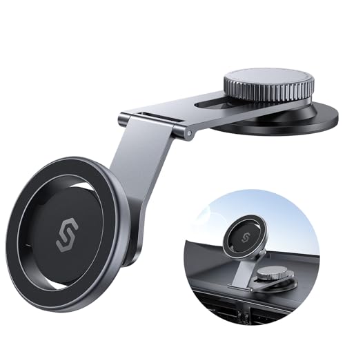 Syncwire スマホホルダー 車 マグネット MagSafe 車載 ホルダー 高級アルミニウム合金 伸縮アーム 超強力 3M粘着シール 360度回転 超強磁力 iPhone 15 14 13 12 Samsung Sony など全種類に対応
