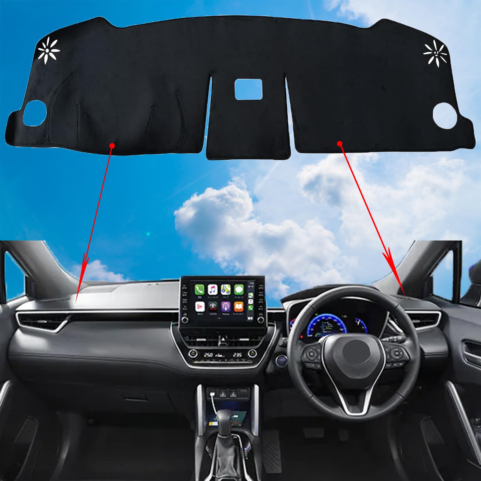 新型 ホンダ ヴェゼル RV系 ダッシュボードマット 車内 ダッシュボードカバー 車種専用 日焼け防止 ダッシュボードライト 保護マット 車種専用設計 フランネル素材 耐熱性 耐久性 防水 (適