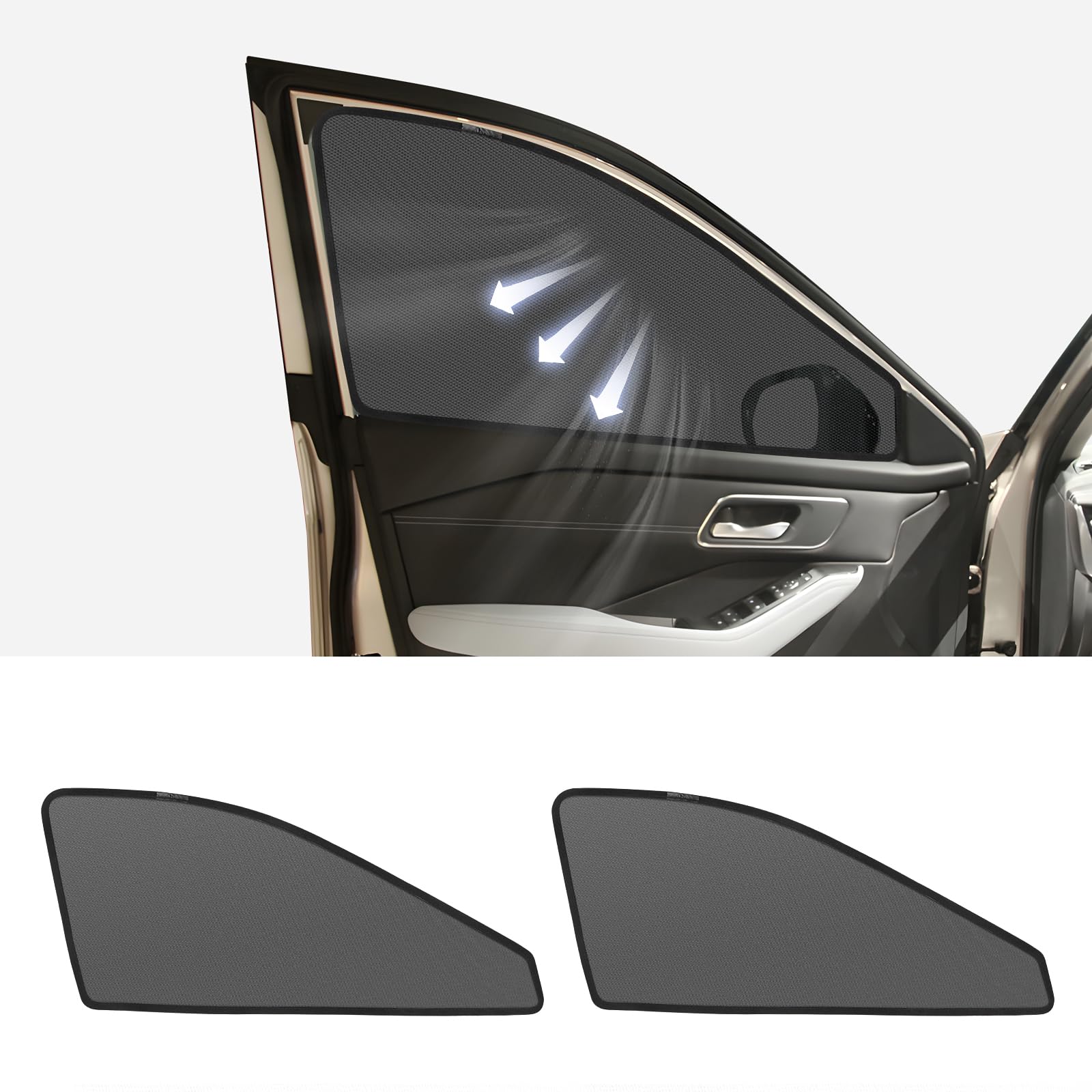 新型エクストレイル T33型 専用 メッシュカーテン 車種専用 サンシェード X-TRAIL 4代目 サイド用 遮光カーテン 遮光 日除け 日焼け防止 UVカット メッシュサンシェード マグネット式 日差し 虫｜WES STORE