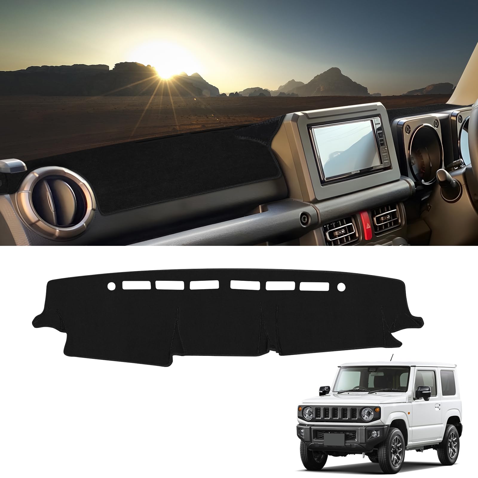 新型 ジムニー JB64 JB74 専用 ダッシュボードカバー Jimny ダッシュボードマット 内装パーツ ダッシュボード 保護マット 日焼け防止 アクセサリー (ジムニー JB64/JB74)｜WES STORE