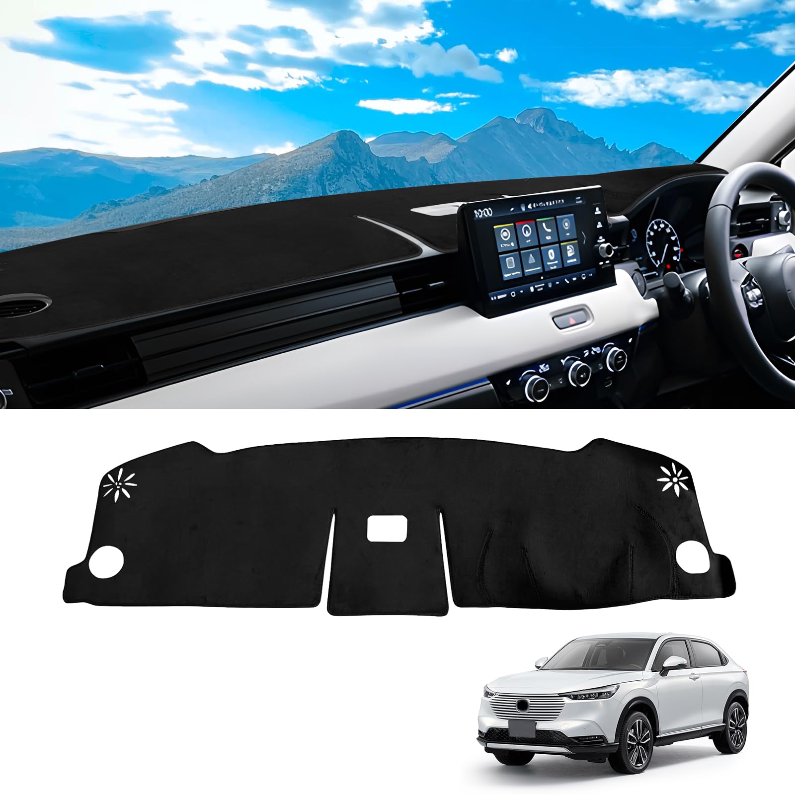 新型 ヴェゼル RV系 専用 ダッシュボードマット Vezel RV3/RV4/RV5/RV6 ダッシュボードカバー 内装パーツ ダッシュボード 保護マット 日焼け防止 (ヴェゼル RV系)