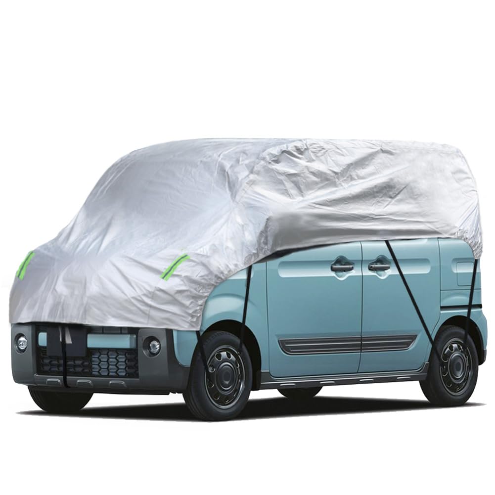 ANBEN 車カバー ハーフ ボディカバー カーカバー 裏起毛タイプ 自動車カバー ハーフカバー 防水防塵日焼け防止 四季対応 軽自動車 DG-S(4.2m)