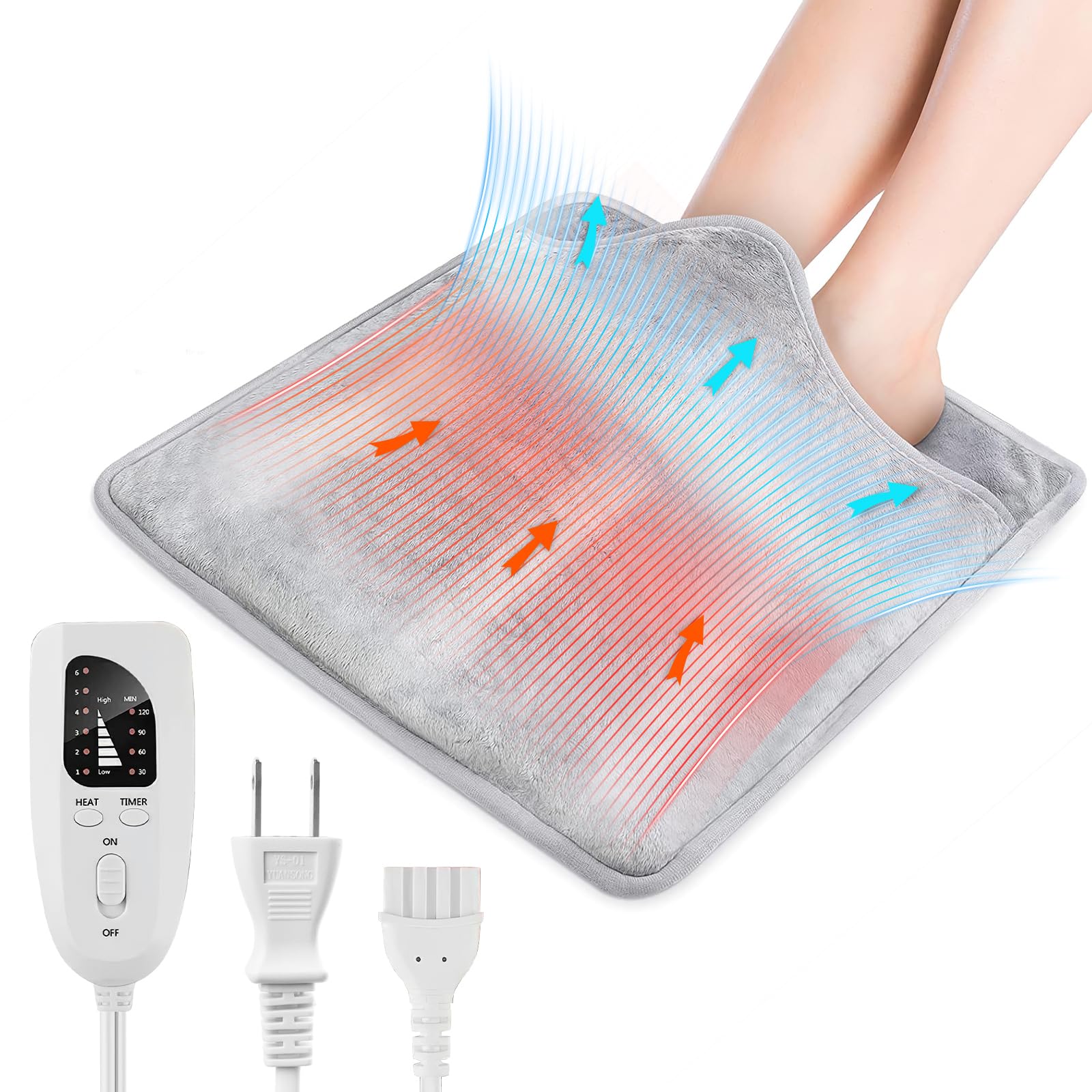 unifun フットウォーマー 電気足温器 足入れタイプ 足元ヒーター 6段階温度調整 4段階タイマー機能付き 過熱保護 省エネ 洗える PSE認証済み お宅/オフィス用 40*40cm 一人用 冷え対策