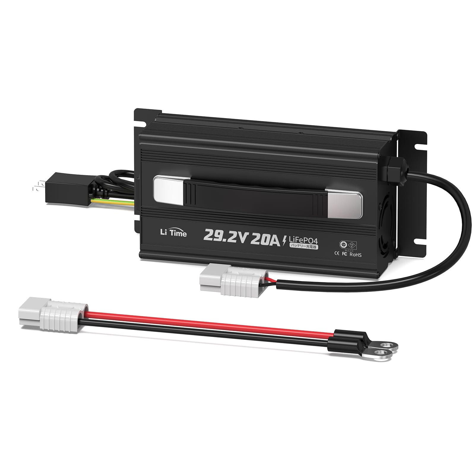 LiTime 29.2V20A リン酸鉄リチウムイオンバッテリー充電器 新型LiFePO4専用充電器 アンダーソンコネクタ付き LEDインジケータ付き 4つの安全保護 0V充電機能対応 PSE認証取済 日本語取説付き キャ|WES STORE
