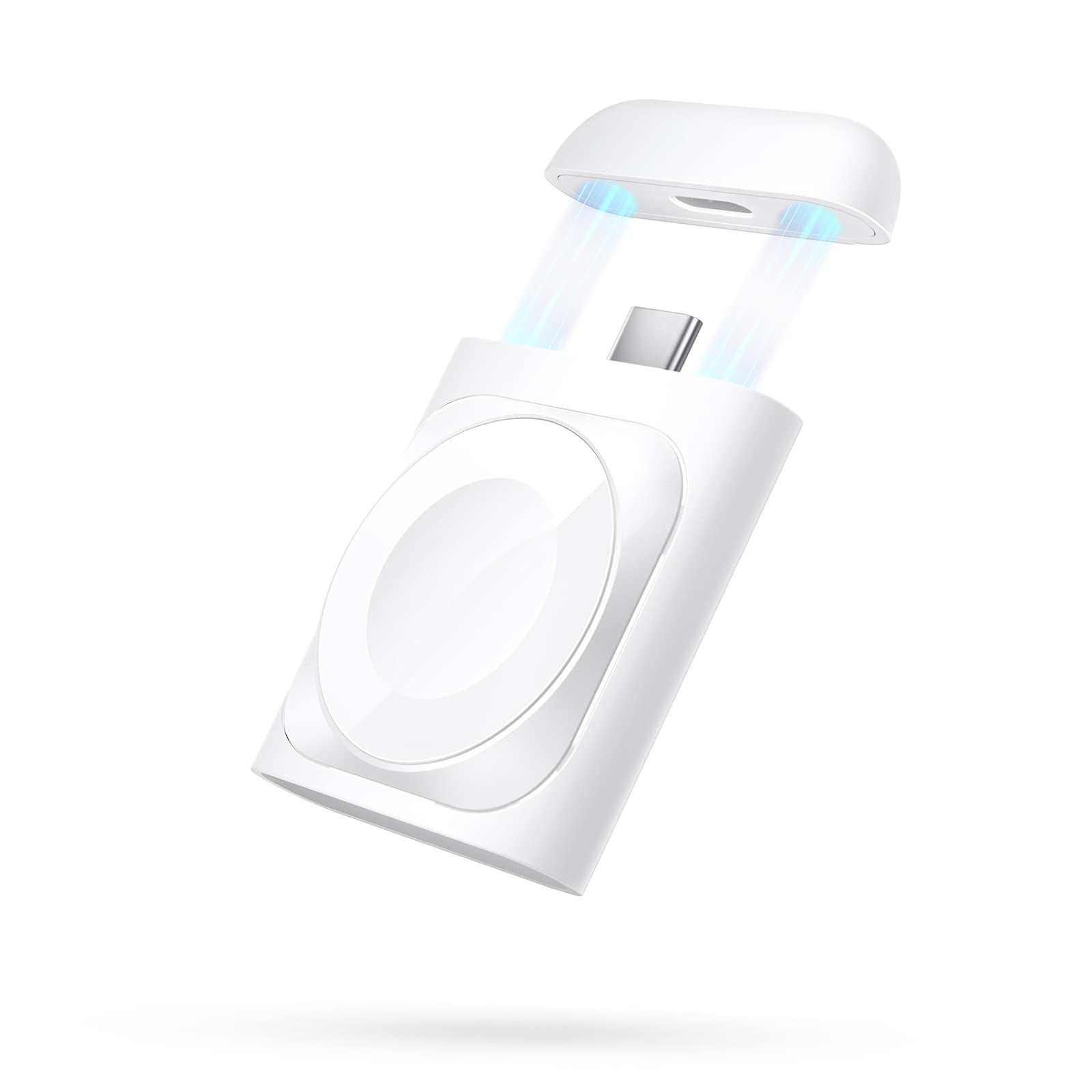 ESR Apple Watch申し受ける器 磁石式 5W高速道路申し受ける MFi公許手に入れる アップルウォッチ 申し受ける器 申し受けるドック 小型 USB-C 無線電話申し受ける Apple Watch Series Ultra/SE/8/7/6/5/4/3/2/1用 持ちはこぶ助けになる 有線テレビ不必要 ホワイ