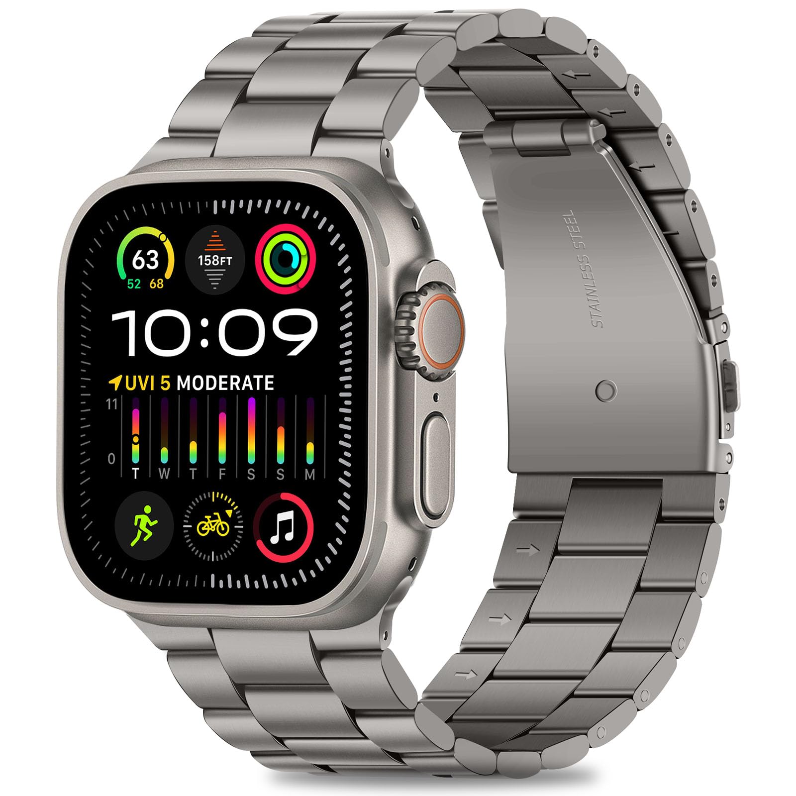 [HITZEE] 2023新型 Band コンパチブル Apple Watch バンド Ultra 49mm アップルウォッチバンド 保護ケース付き ステンレスメタル腕時計バンド ビジネスウーマンメンズバンド Apple Watch Ultra 2 Ultra に対応(