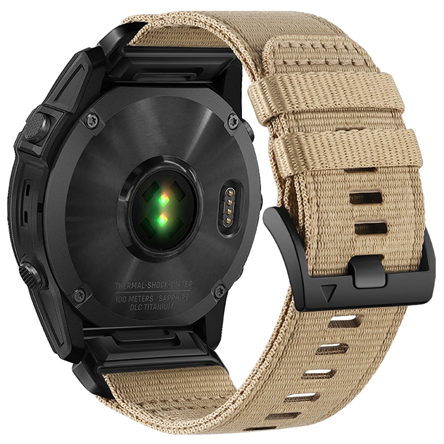 ガーミン アップグレード済み ウォッチ ナイロンスポーツバンド Garmin Fenix 7X / Fenix 6X / epix Pro 51mm / Fenix 5X / Enduro シリーズ用 QuickFit 26mmステンレスバックル なループ織りナイロン ウェビング