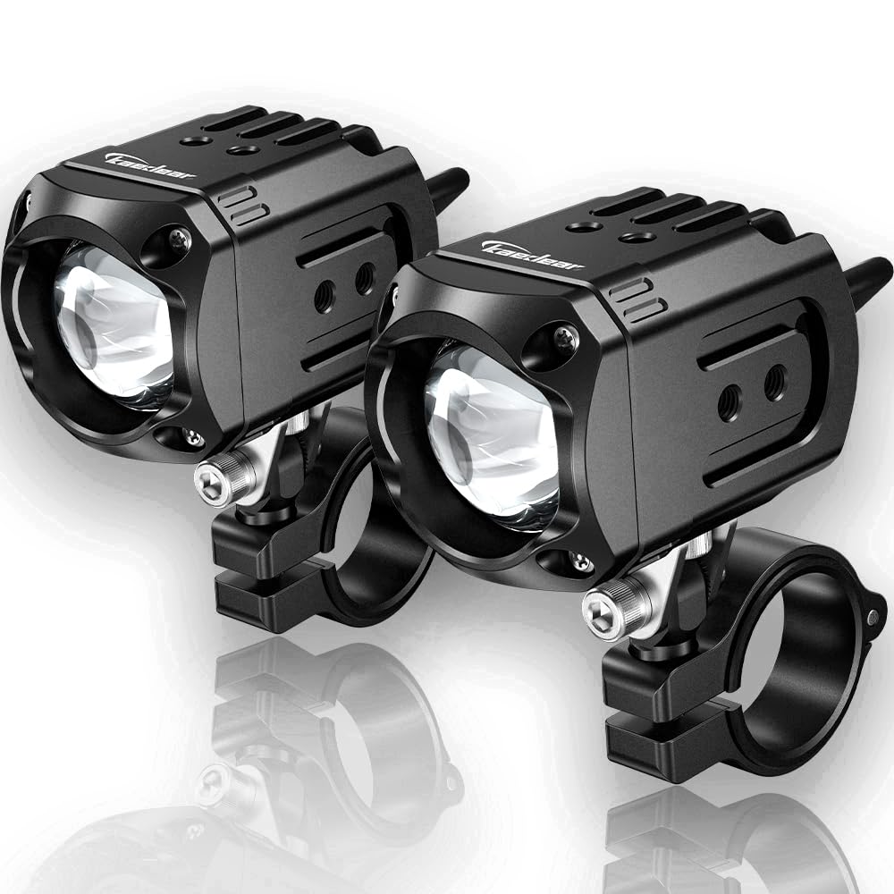 Kaedear(カエディア) バイク LED プロジェクター フォグ ランプ 補助 ライト 汎用 15W×2灯 ホワイト 6000K / イエロー 3000K ケルビン 12V 防水 IP67 コントローラー Cyber LED(サイバーLED) プロジェクター