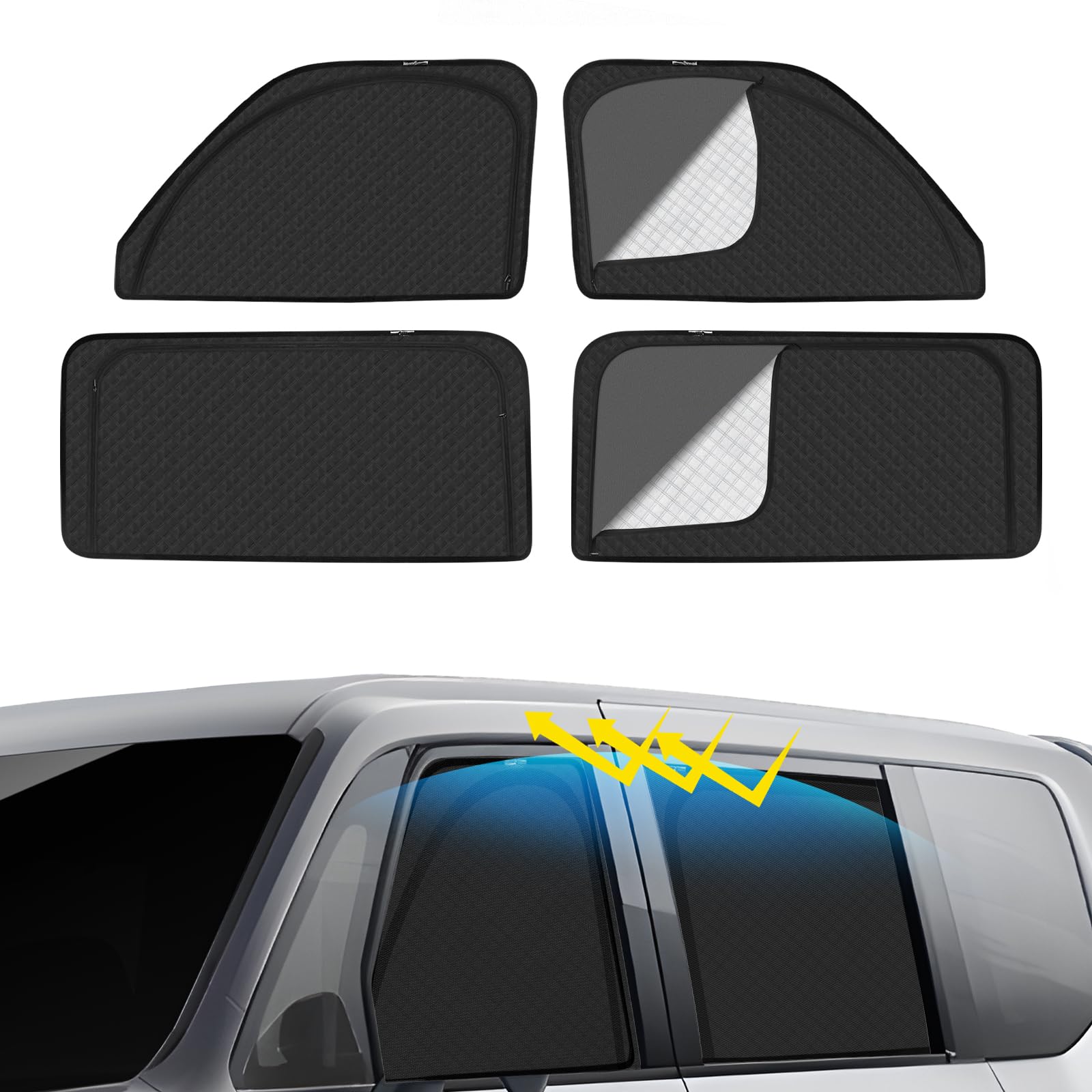 ステップワゴン RP6/7/8型 車種専用 メッシュカーテン サンシェード 遮光 換気 STEP WAGN 6代目 サイド用 2in1 カーテン 日除け 虫避け マグネット カーシェード 通風 UVカット運転席 助手席 インテ