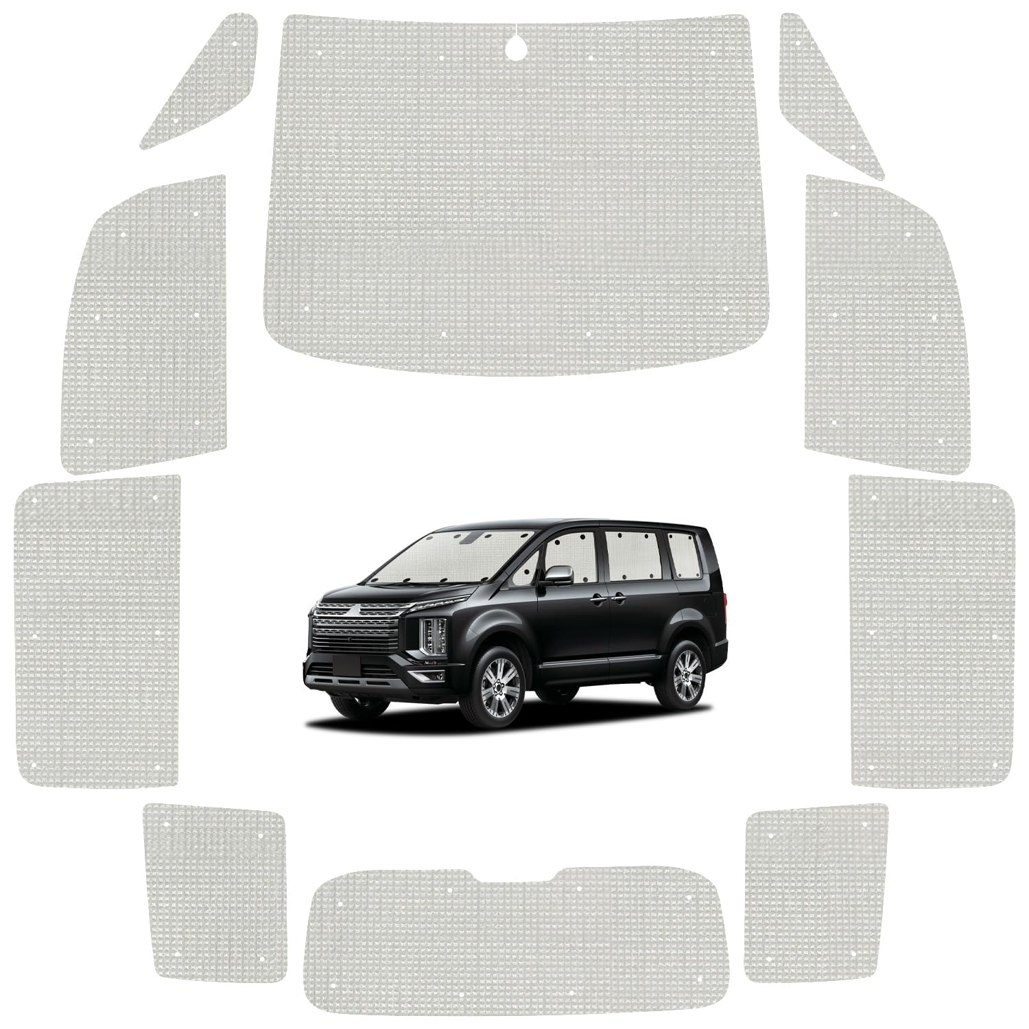 atmys サンシェード クラフト シェード 車 デリカ D5 CV1W 型 CV2W 型 CV3W 型 CV4W 型 CV5W 型 D:5 専用 カーテン 車中泊 グッズ 対応 『09s-d001-sa』|WES STORE