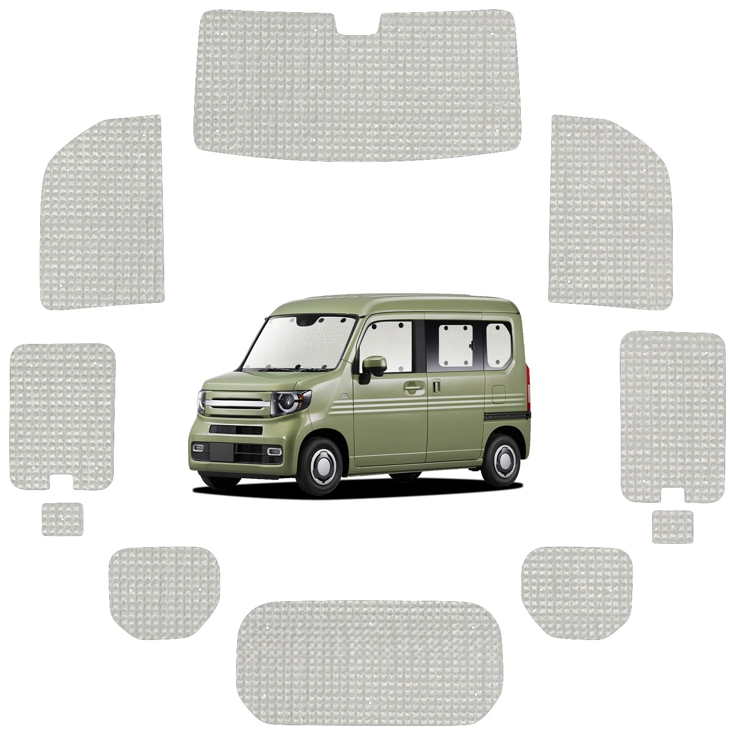 atmys サンシェード クラフト シェード 車 N-VAN JJ1 型 JJ2 型 N VAN エヌ バン 専用 カーテン 車中泊 グッズ 対応 『09s-c025-sa』|WES STORE