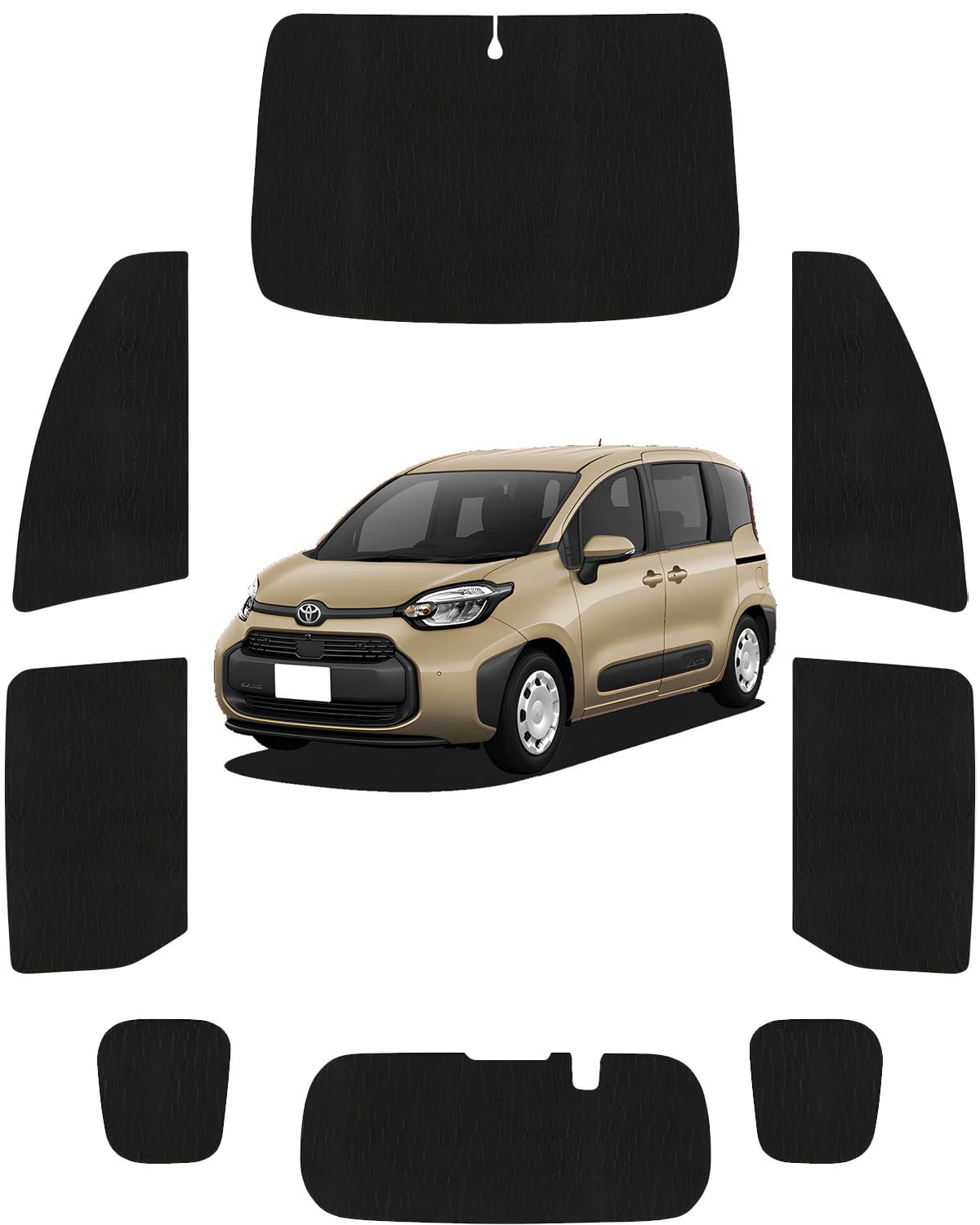 Loveyes トヨタ シエンタ サンシェード 10系 全面 6層 純正 車中泊 フルセット フロント用 リア用 サイド 日除け カーテン 断熱 UVカット 専用アクセサリー (シエンタ10系)