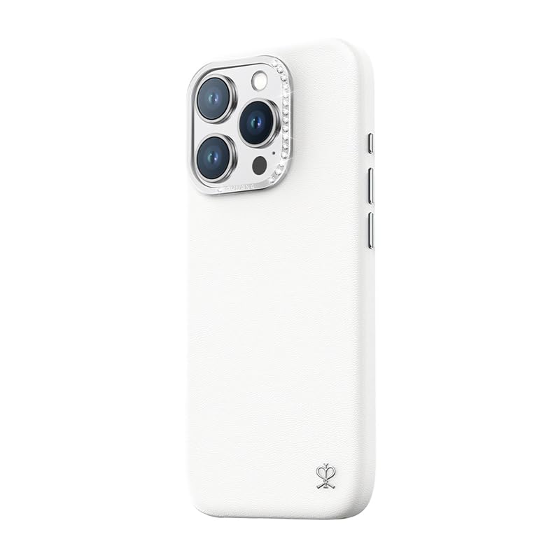 PYNANA スターリーケース iPhone 16 Pro用 背面ケーススワロフスキー クリスタル ラインストーン 本革 レザーケース