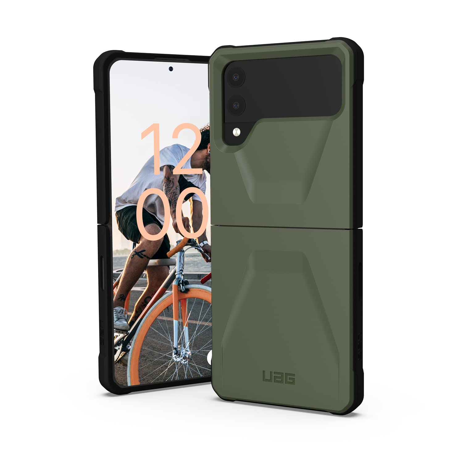 URBAN ARMOR GEAR Galaxy Z Flip 4相応う耐衝撃入れもの CIVILIAN オリーブ 【日本置き目代わりになる店品】 UAG-GLXZFLP4-C-OL