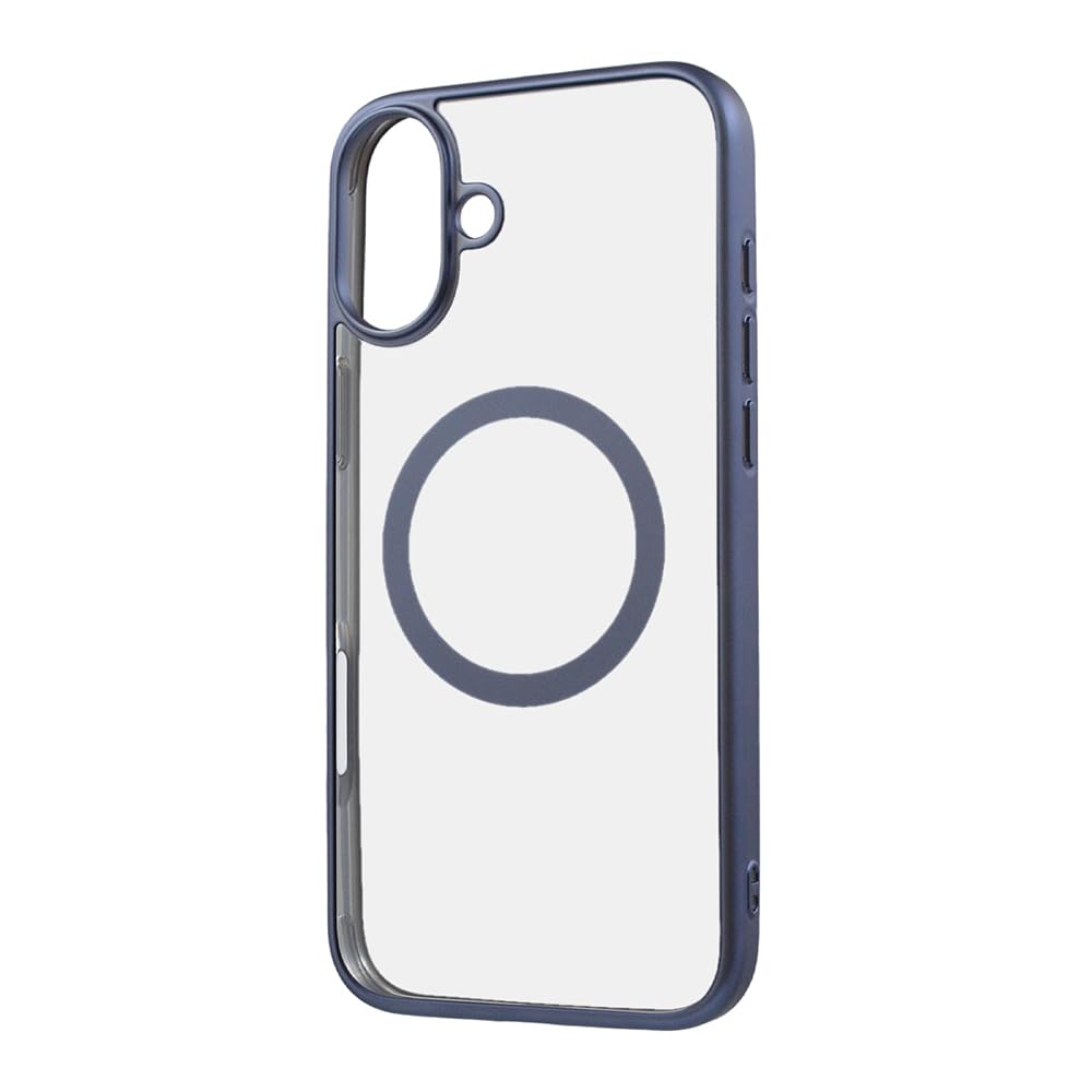 レイ・アウト iPhone 16 Plus (2024年発売モデル) ケース Like standard MagSafe対応 マグネットアクセサリー対応 衝撃吸収 バンパー マット メタリック ハイブリッドケース ライトブルー アイフォン16