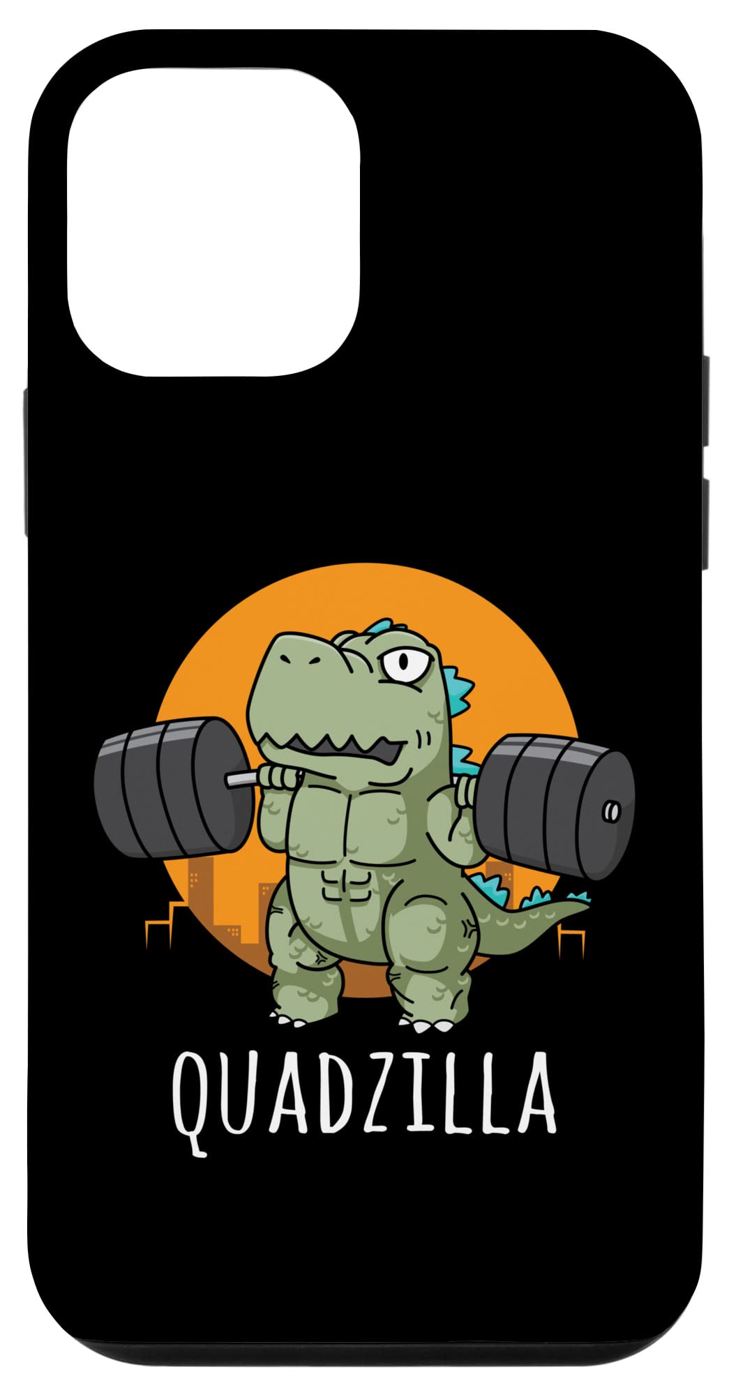 iPhone 12 mini Quadzilla - 面白可笑しいジムワークアウトカートゥーン、スクワットレッグデイ、T-Rex スマホケース ケース・カバー-スマートフォン・携帯電話アクセサリー-スマートフォン・タブレット