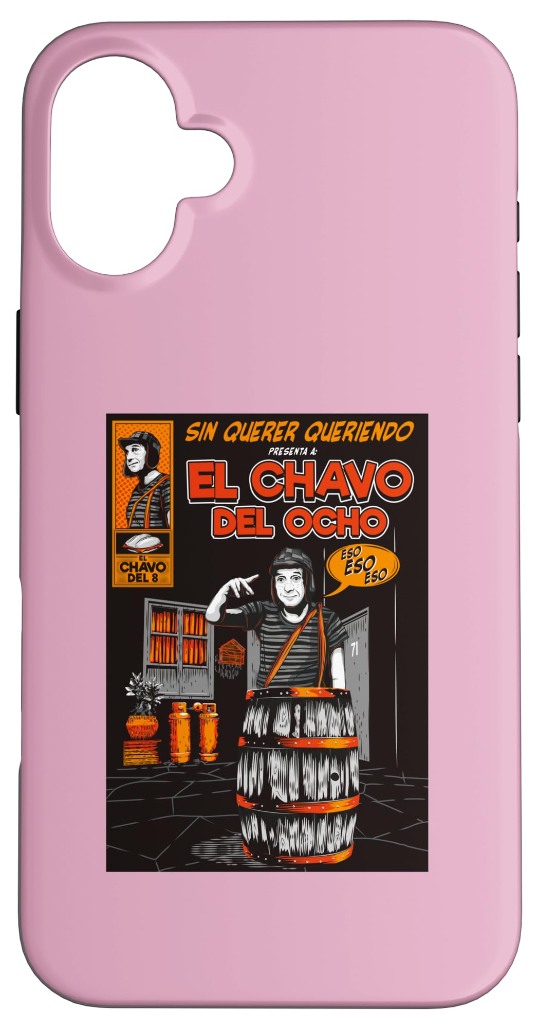 iPhone 16 Plus El Chavo - 赤ちゃん、青少年、お上さん、成人男性向けの派手な青写真 スマホケース