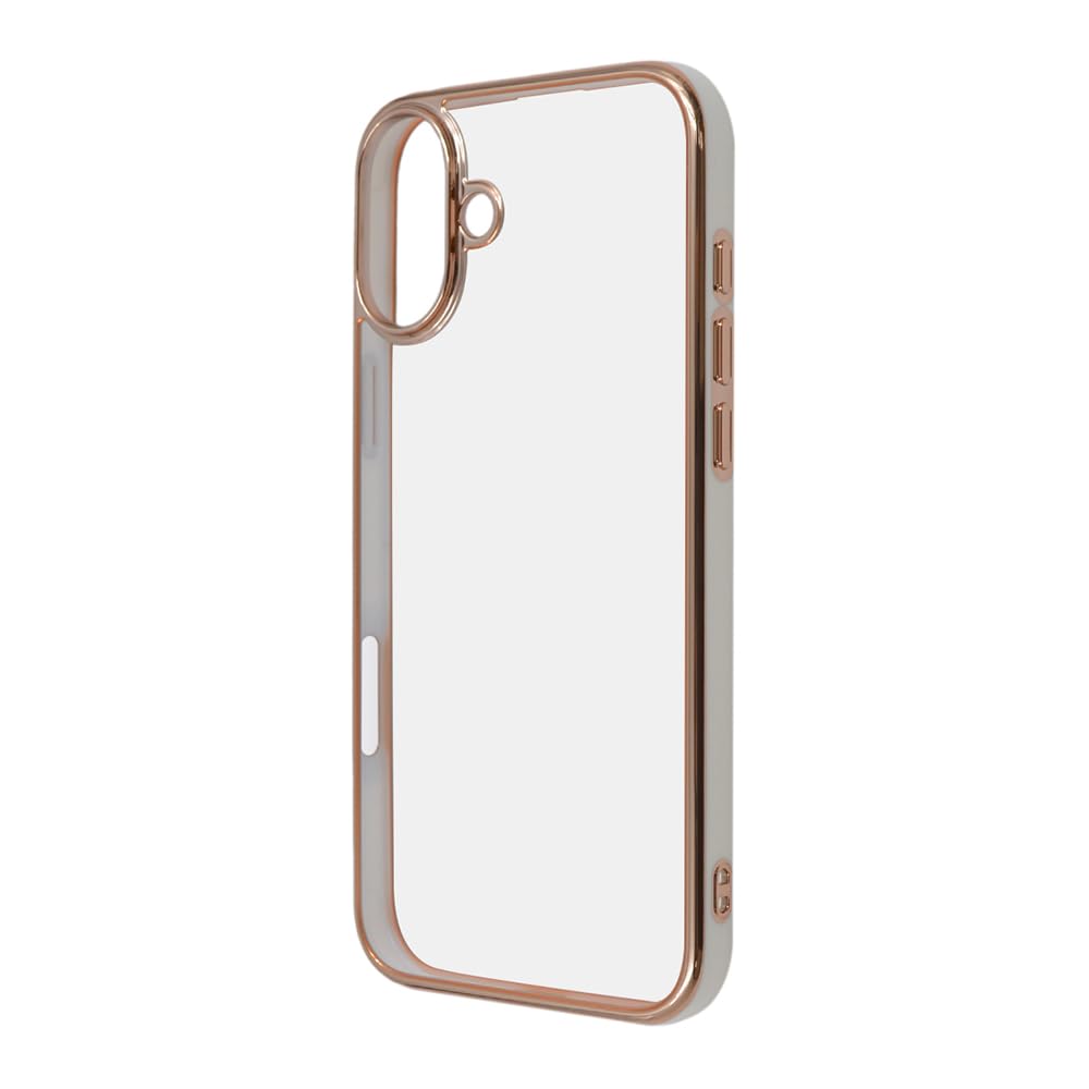 イングレム iPhone 16 Plus (2024年発売ひな形) 容れもの LUSTANT ぼうぜん自失吸い入れる バンパー キラキラ メタリック 派手 変わり種容れもの 白いこと_ゴールド アイフォン16 スマホケース かっこ良い電話機
