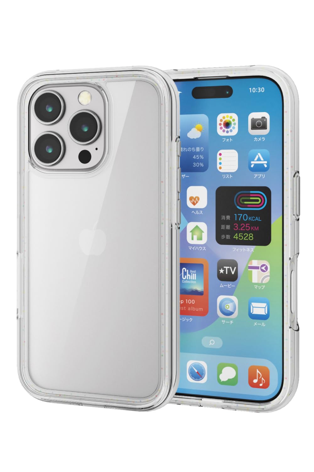 エレコム iPhone 16 Pro 容れもの うしろ側せつ然たる 耐衝撃 ぼうぜん自失吸い入れる 全周大気圏御徒面子 変わり種 軽さ MUBRAIN 再利用白いこと×せつ然たる PM-A24CHVAIR2RW