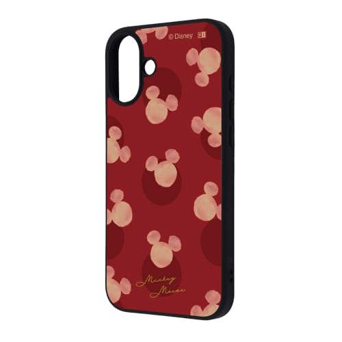 イングレム iPhone 16 Plus ケース ディズニー maru 衝撃吸収 バンパー ハイブリッドケース スマホケース 耐衝撃 軽量 スリム ミッキーマウス_ドットレッド アイフォン16 IQ-DP48K4TB/MK43