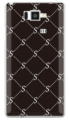 SECOND SKIN S Monogram ブラック&times;ホワイト (クリア) design by ROTM/for AQUOS PHONE SERIE ISW16SH/au ASHA16-PCCL-202-Y351｜WES STORE
