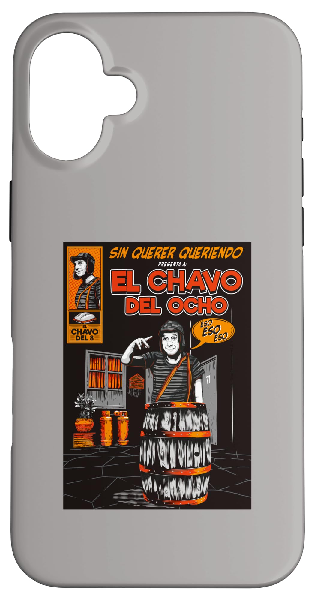 iPhone 16 Plus El Chavo - 赤ちゃん、青少年、お上さん、成人男性向けの派手な青写真 スマホケース