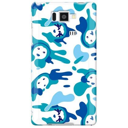 SECOND SKIN unnonカモフラ (blue) designed by 野口路加/for AQUOS PHONE SERIE ISW16SH/au ASHA16-ABWH-199-Z034｜WES STORE