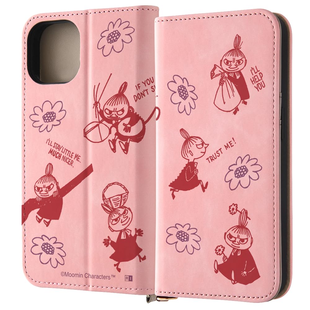 イングレム iPhone 15 ケース ムーミン 手帳型 レザーケース Raffine いろんなリトルミイ