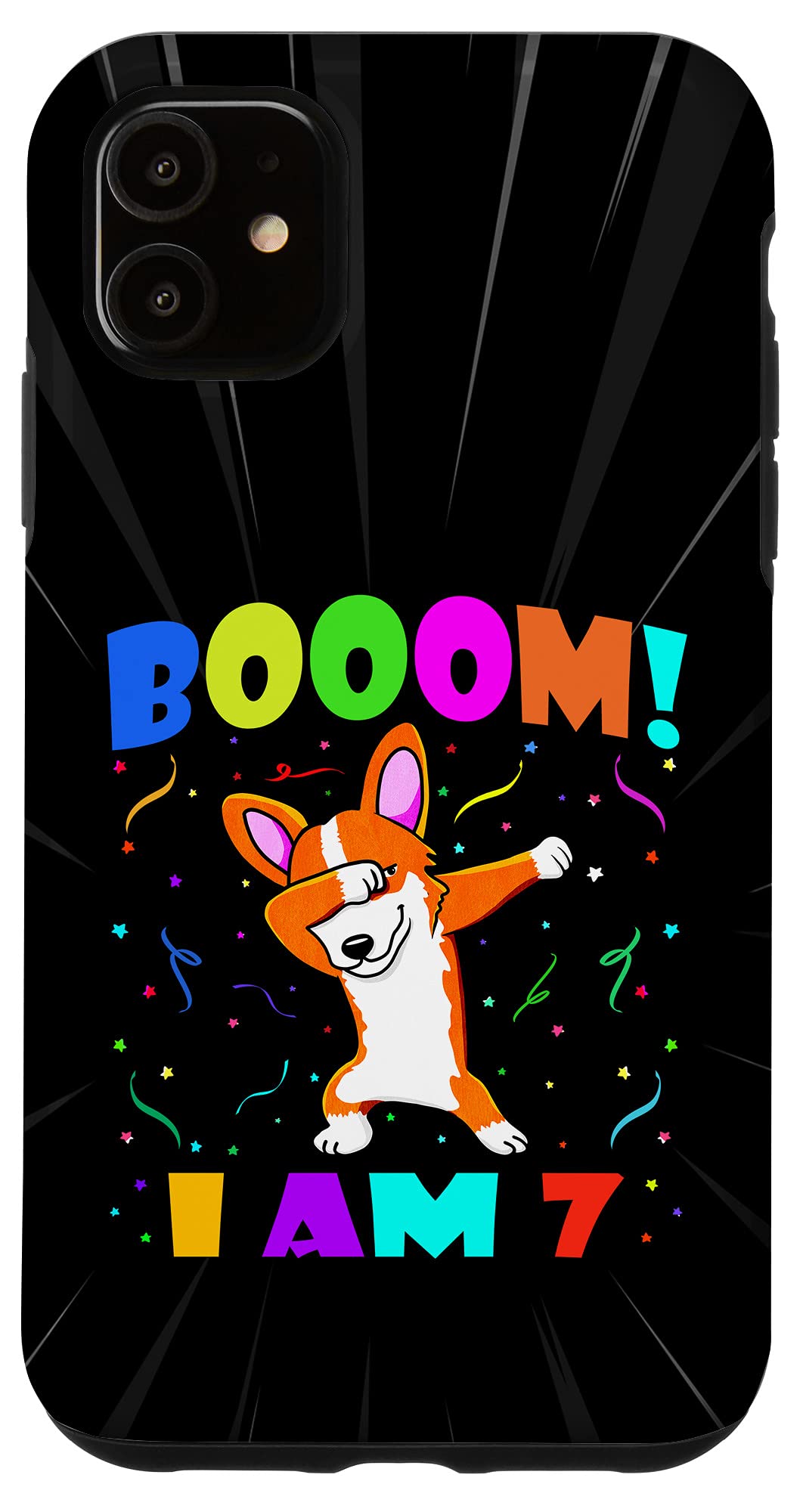 iPhone 11 Dabbing Corgi - Booom! I Am 7 ボーイズ ガールズ 7歳の誕生日 アウトフィット スマホケース