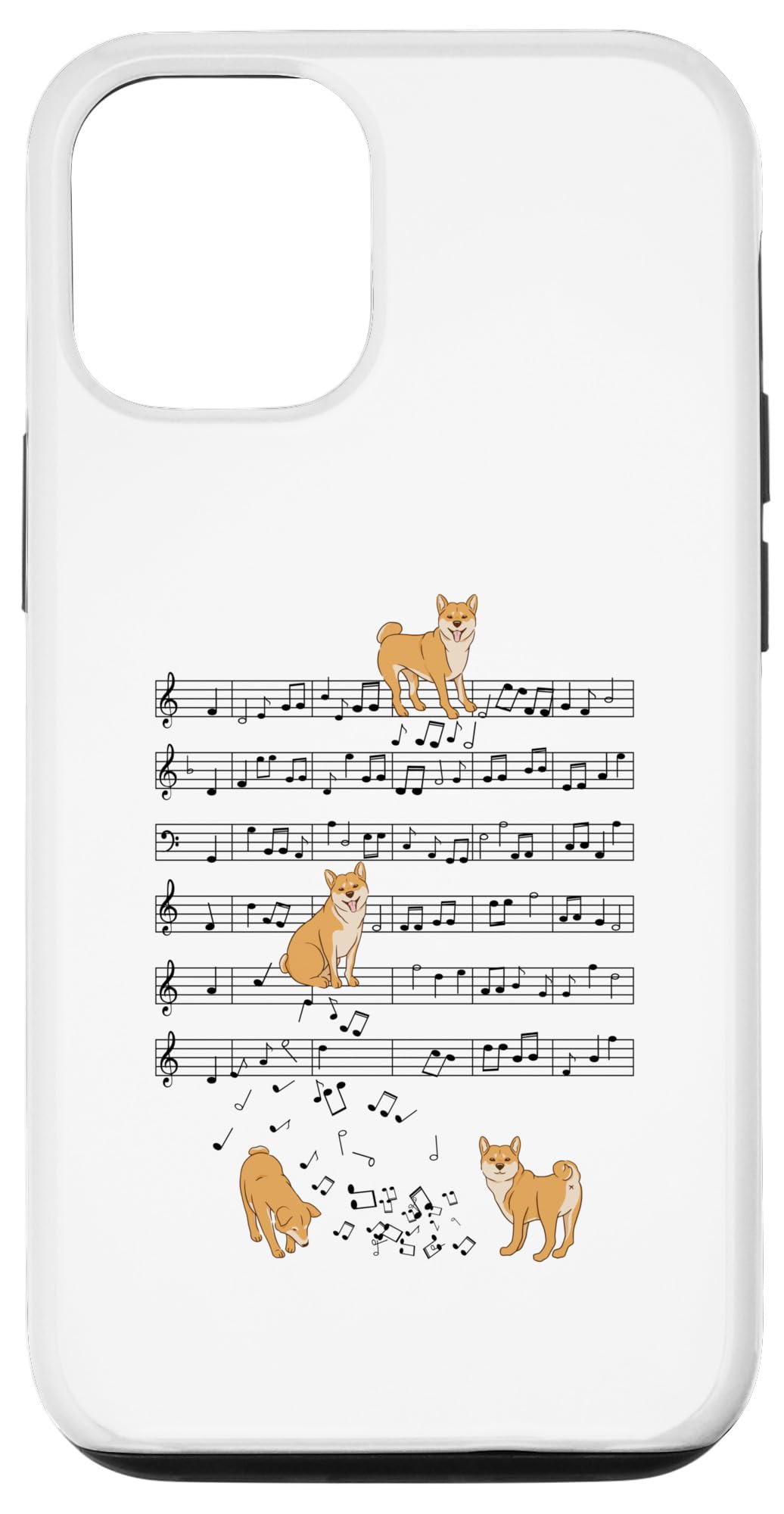 iPhone 14 Pro 柴犬 音符 音記号 音楽家 スマホケース