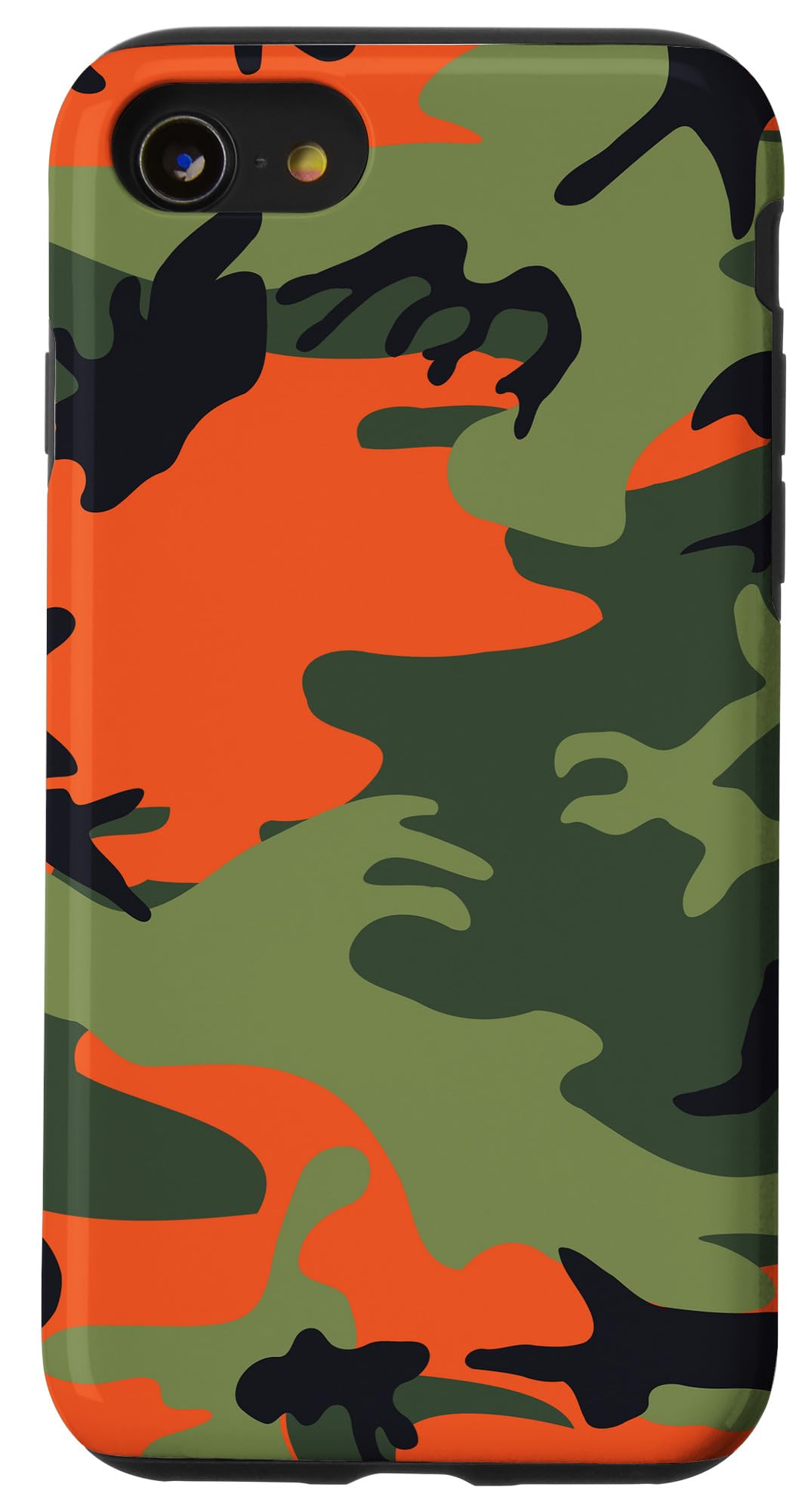 iPhone SE (2020) / 7 / 8 Pop Military Camouflage Pattern, Green Black Orange Camo スマホケース