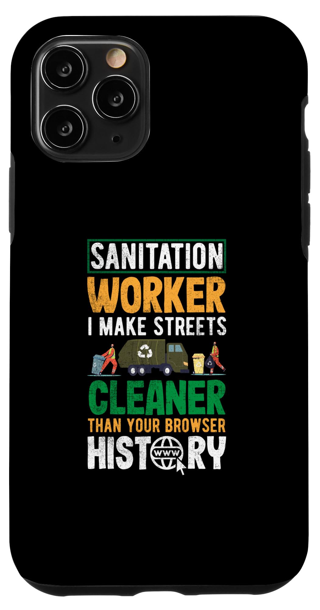 iPhone 11 Pro Sanitation Worker Browser History ファニーストリートクリーナー スマホケース