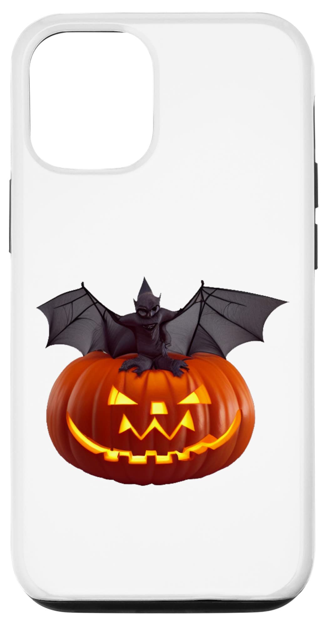 iPhone 12/12 Pro ハロウィン パンプキン 吸血鬼 バット 不気味な顔 スマイルランタン スマホケース