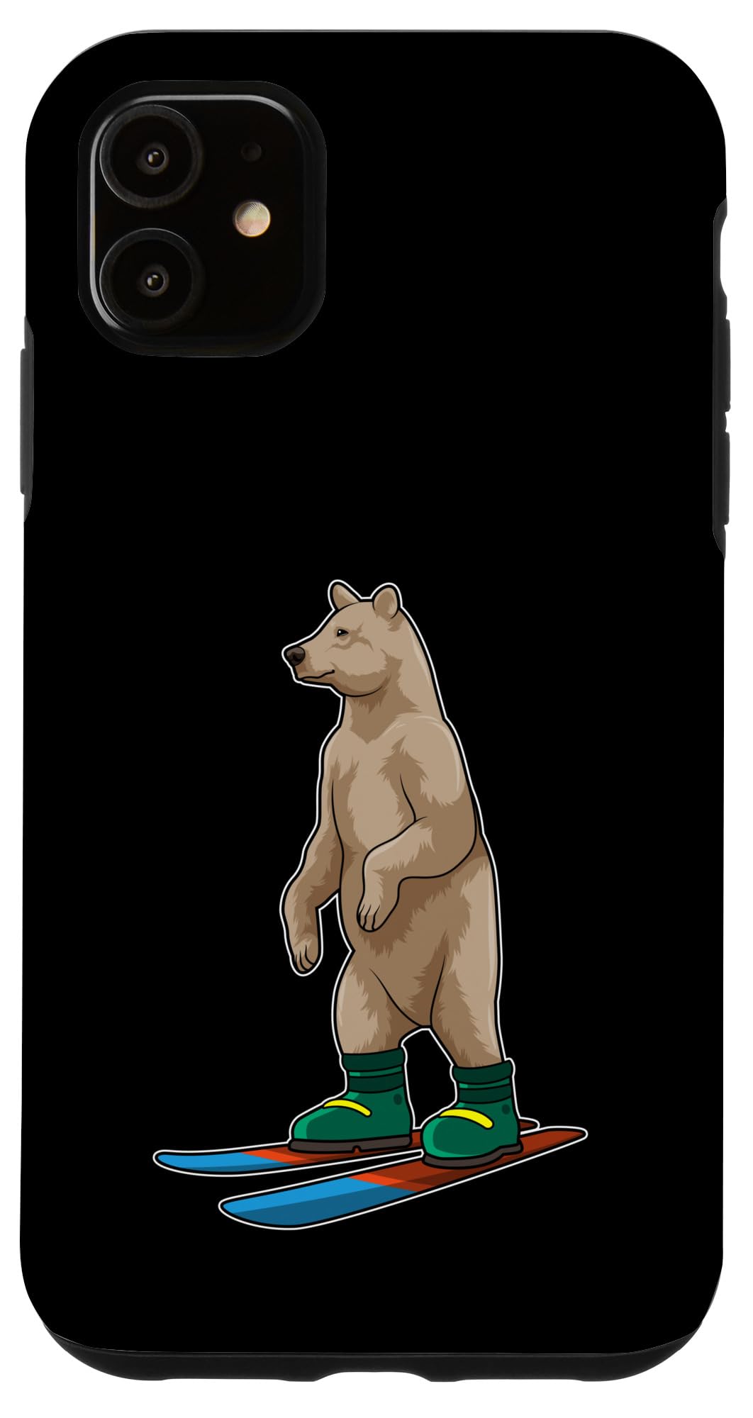 iPhone 11 クマ スキーヤー スキー ウィンタースポーツ スマホケース