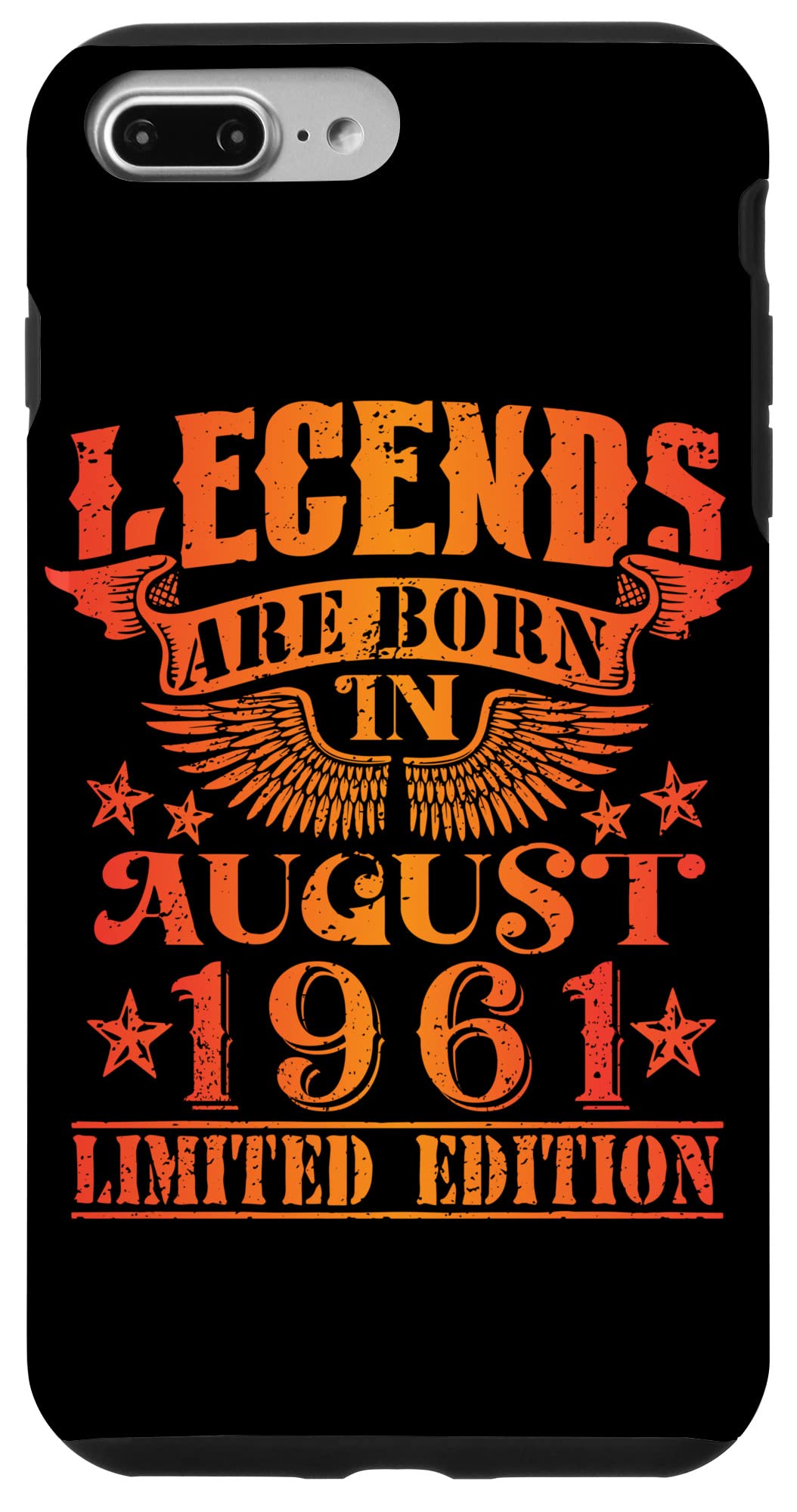 iPhone 7 Plus/8 Plus 誕生日 August 1961 年限定ギフト中古グランジヴィンテージ Limited Edition Legend スマホケース