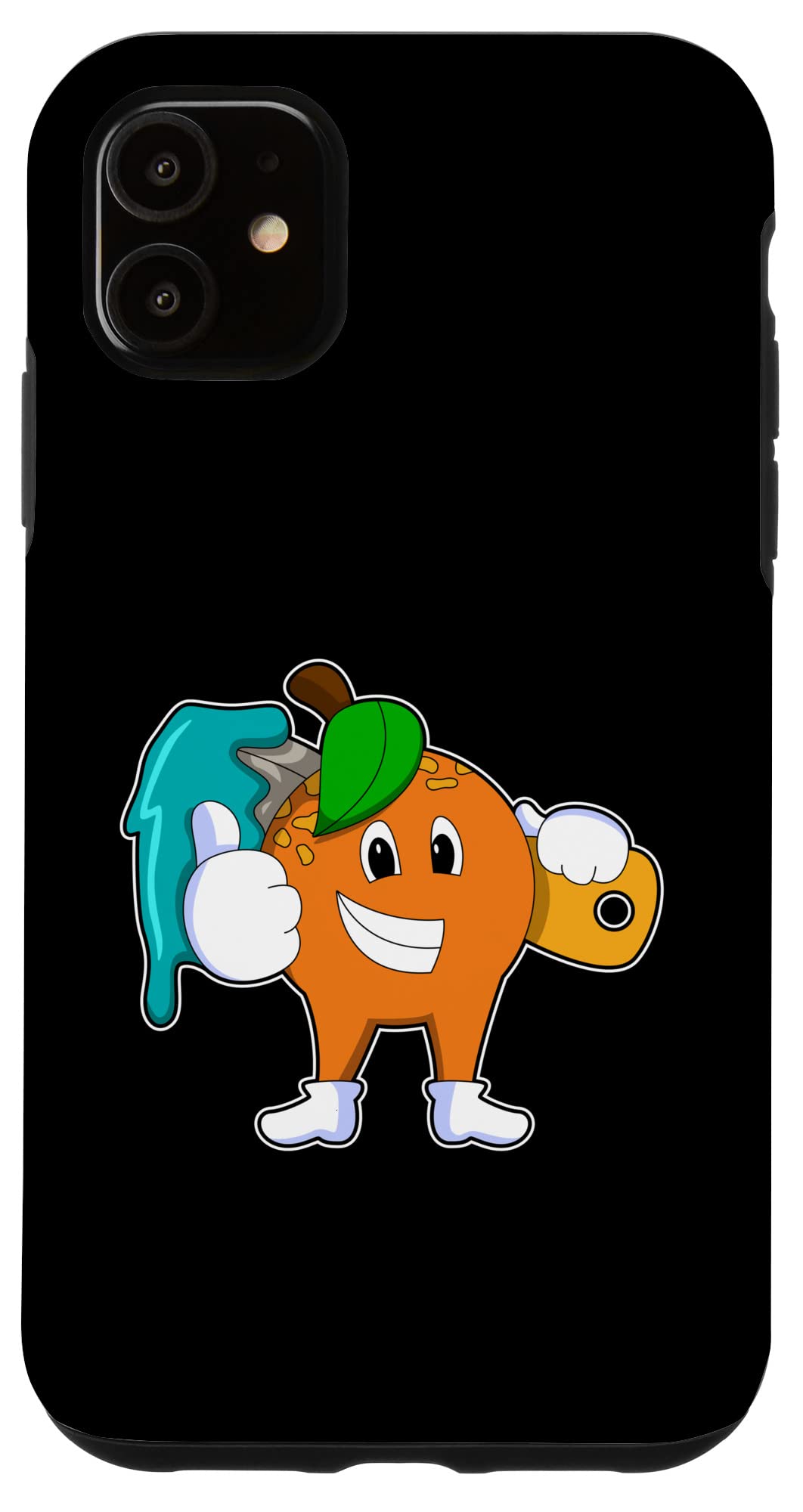 iPhone 11 オレンジ 画家 ペイントブラシ スマホケース