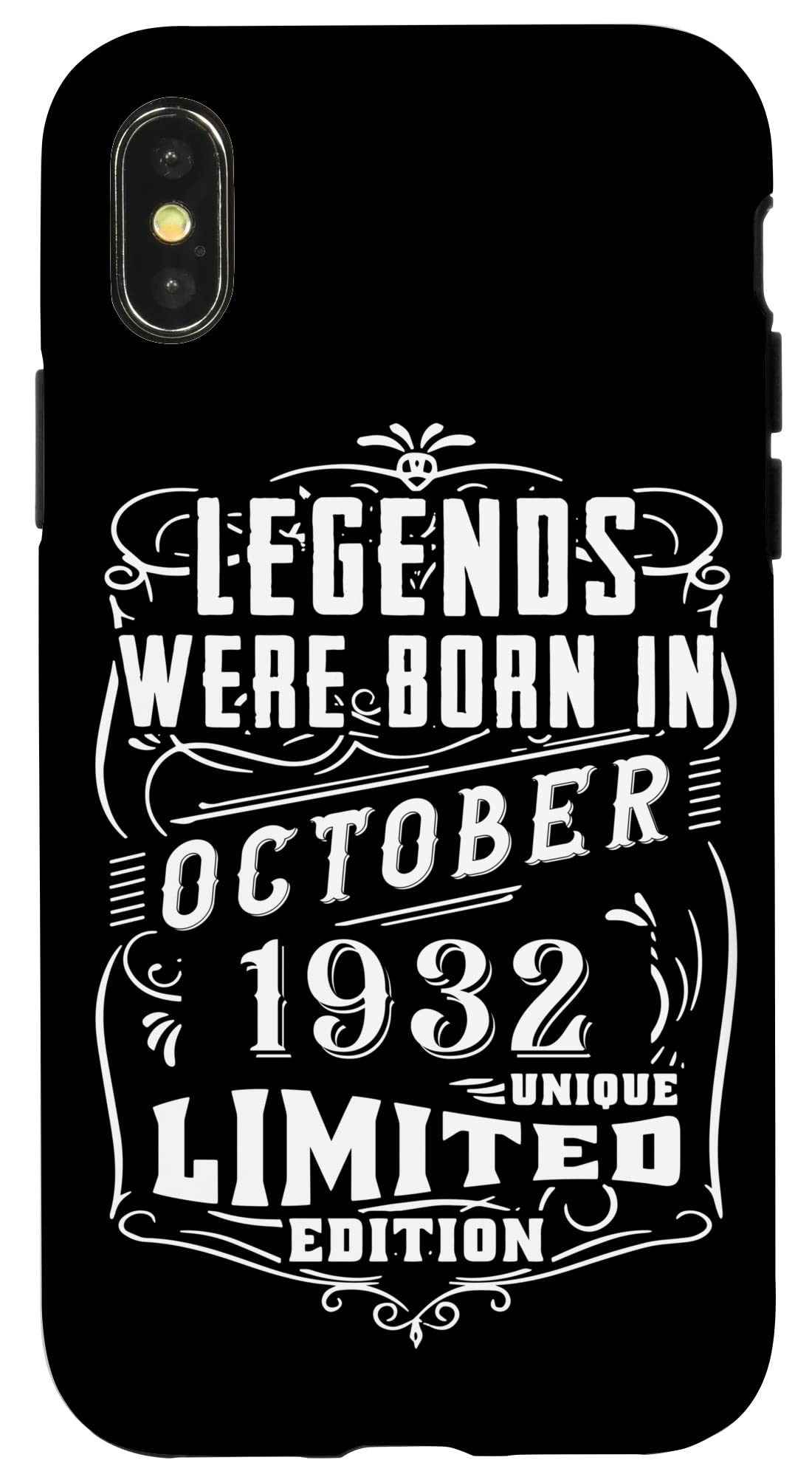 iPhone X/XS 誕生日 October 1932 年限定ギフト中古グランジヴィンテージ Limited Edition Legend スマホケース
