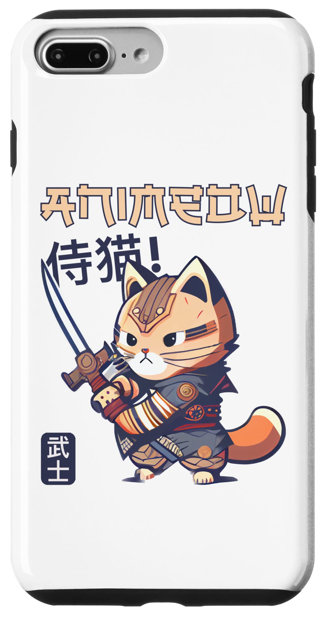 iPhone 7 Plus/8 Plus ANIMEOW アニメ猫戦士 面白い言葉 スマホケース