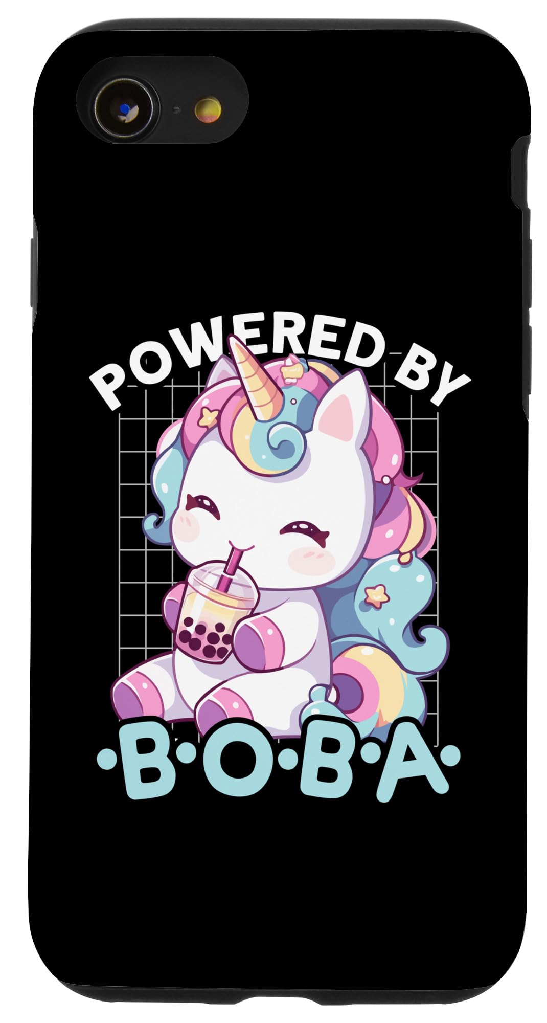 iPhone SE (2020) / 7 / 8 ボバユニコーン搭載 カワイイバブルティー アニメ ネコユニコーン スマホケース