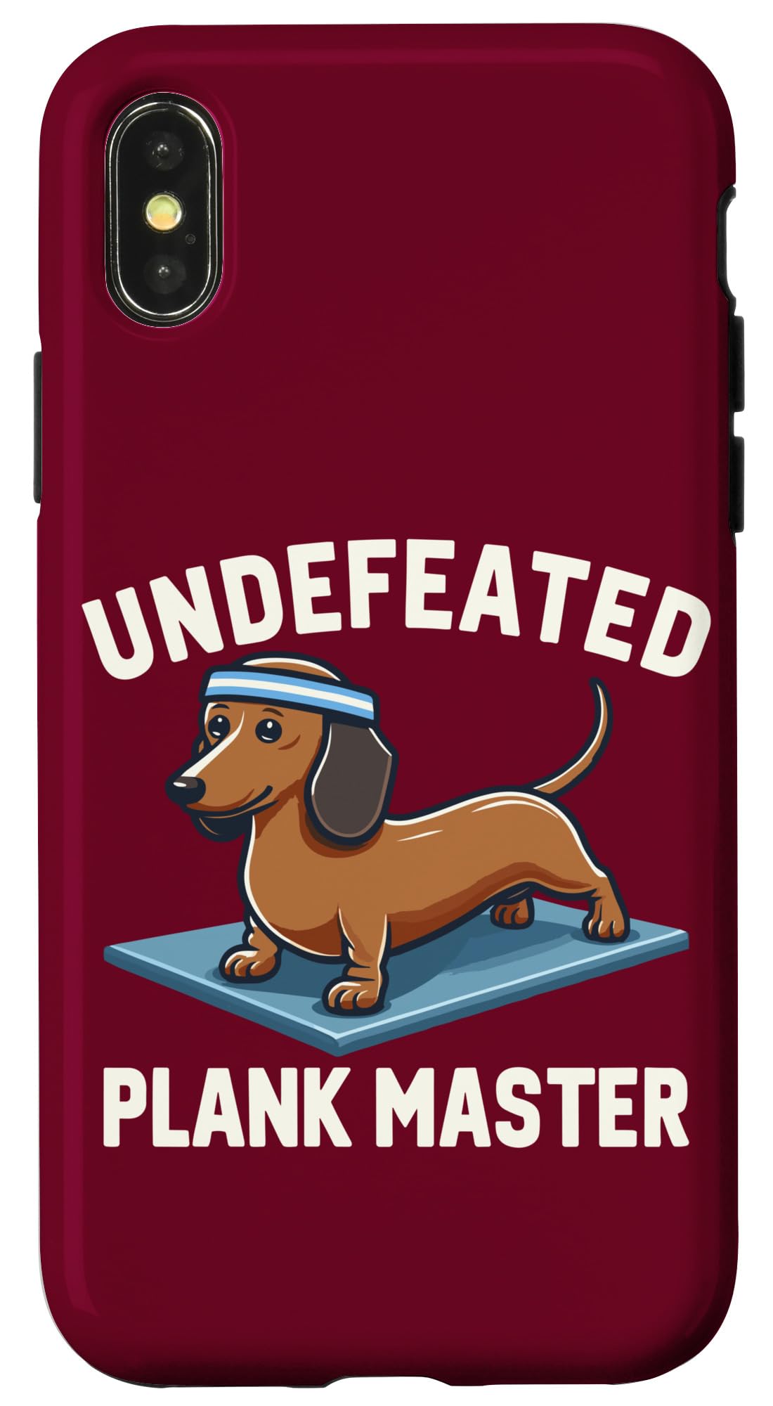 iPhone X/XS Wiener ドッグトレーニング 無敗プランクマスター 面白いダックスフンド スマホケース