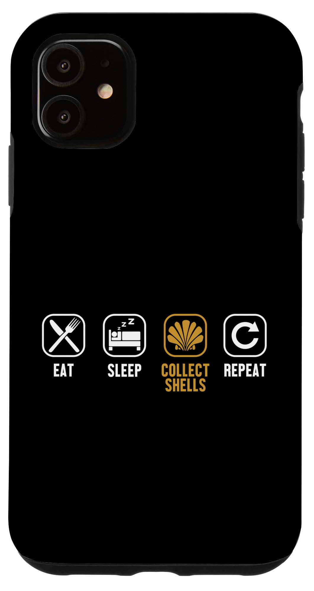 iPhone 11 Eat Sleep Collect Shells Repeat Bivalvia 貝殻集合 スマホケース