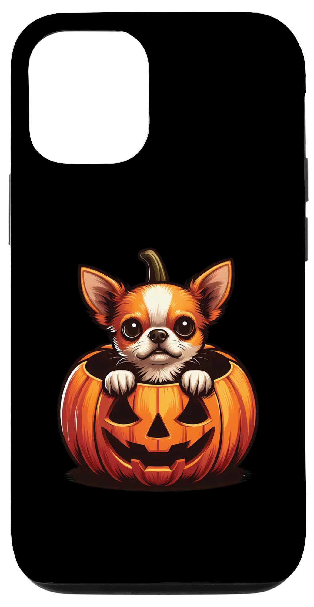 iPhone 15 Pro ハロウィーンの犬、秋のジャック・オー・ランタン、カボチャ、チワワ スマホケース
